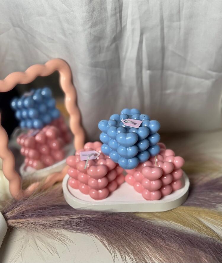 Heart shape bubble candle