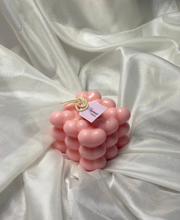 Heart shape bubble candle