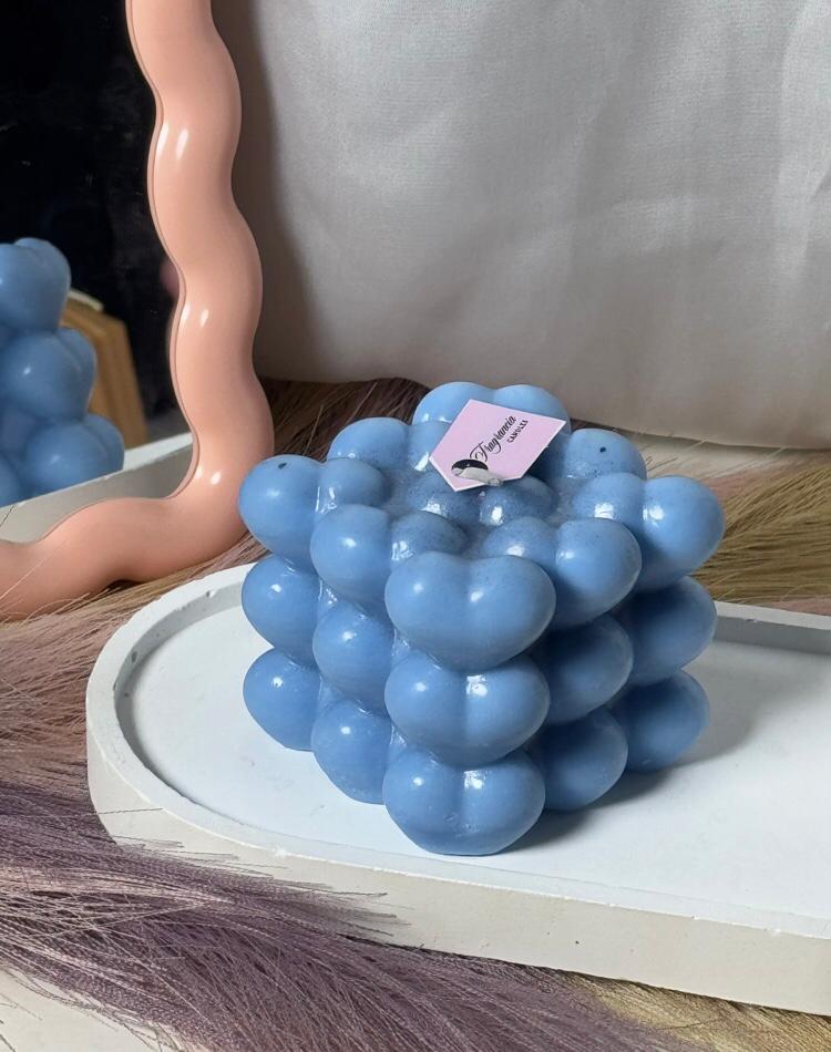 Heart shape bubble candle